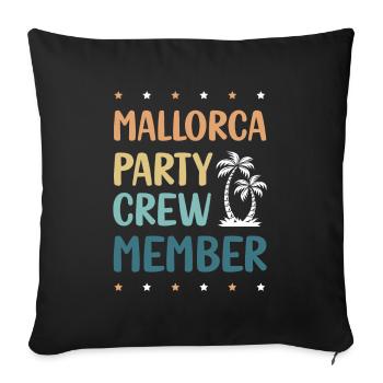 Mallorca Party Crew - Sofa pillowcase 17,3'' x 17,3'' (45 x 45 cm) - black - Front