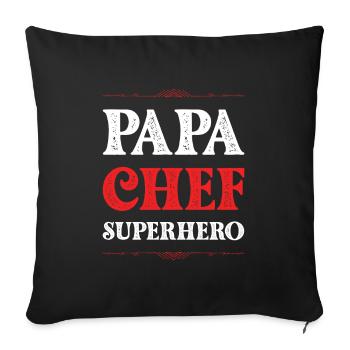 Papa Super-héros Papa - Housse de coussin décorative 45 x 45 cm - noir - Devant
