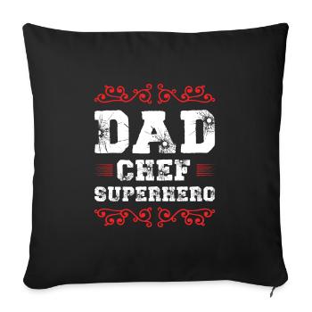 Dad Superhero Dad - Sofa pillowcase 17,3'' x 17,3'' (45 x 45 cm) - black - Front