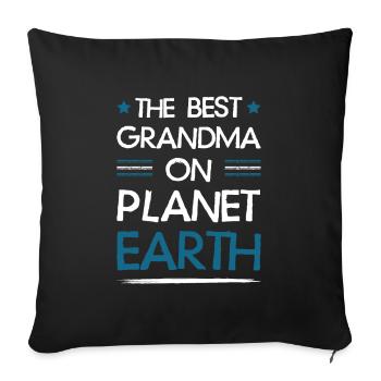 Meilleur dicton de grand-mère - Housse de coussin décorative 45 x 45 cm - noir - Devant