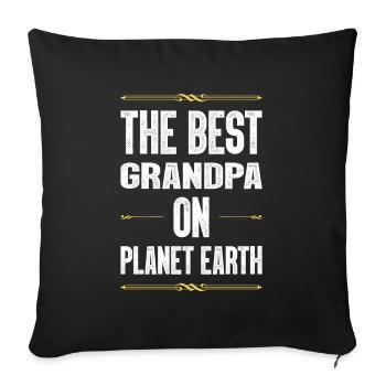 Meilleur dicton de grand-père - Housse de coussin décorative 45 x 45 cm - noir - Devant