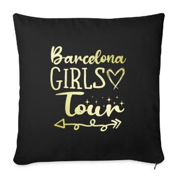 Barcelona Girls Tour - Housse de coussin décorative 45 x 45 cm - noir - Devant