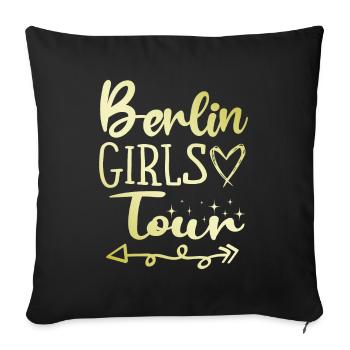 Berlin Girls Tour - Sofa pillowcase 17,3'' x 17,3'' (45 x 45 cm) - black - Front