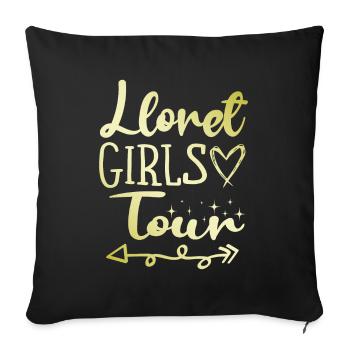 Lloret De Mar Girls Tour - Sofakissenbezug 45 x 45 cm - Schwarz - Vorne