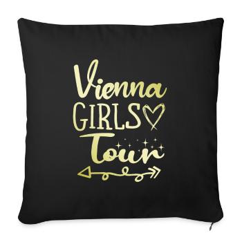 Vienna Girls Tour Wien - Sofa pillowcase 17,3'' x 17,3'' (45 x 45 cm) - black - Front