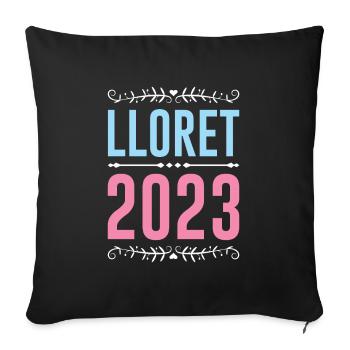 Lloret De Mar 2023 - Sofa pillowcase 17,3'' x 17,3'' (45 x 45 cm) - black - Front