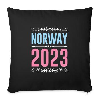 Norway 2023 - Sofa pillowcase 17,3'' x 17,3'' (45 x 45 cm) - black - Front