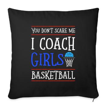 Entraîneur de basketball filles - Housse de coussin décorative 45 x 45 cm - noir - Devant