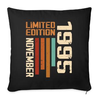 1995 November Birthday present. November 1995 - Sofa pillowcase 17,3'' x 17,3'' (45 x 45 cm) - black - Front