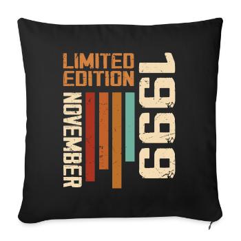 1999 November Birthday present. November 1999 - Sofa pillowcase 17,3'' x 17,3'' (45 x 45 cm) - black - Front
