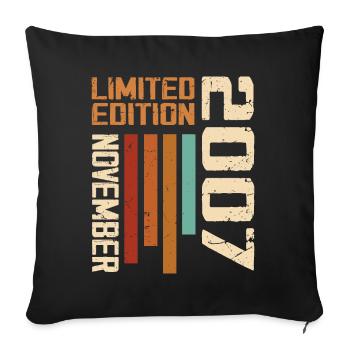 2007 November Birthday gift. November 2007 - Sofa pillowcase 17,3'' x 17,3'' (45 x 45 cm) - black - Front