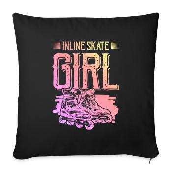 Skate Inline Girls - Housse de coussin décorative 45 x 45 cm - noir - Devant