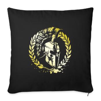 Casque Spartan Gold Workout Gladiator Gym - Housse de coussin décorative 45 x 45 cm - noir - Devant