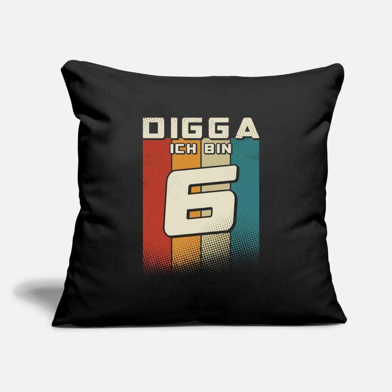 Digga ich bin 6 Jahre Junge 6. Geburtstag Retro Sofakissenbezug 45 x 45 cm