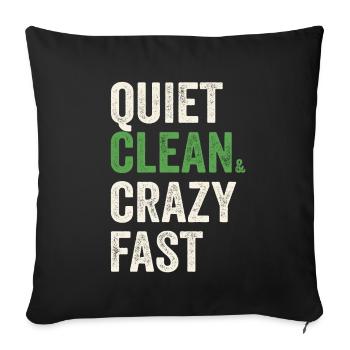 Quiet Clean and Crazy Fast Electric Car E-car - Sofa pillowcase 17,3'' x 17,3'' (45 x 45 cm) - black - Front