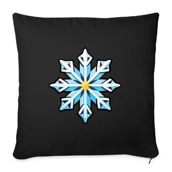 Flocon de neige d’hiver - Housse de coussin décorative 45 x 45 cm - noir - Devant