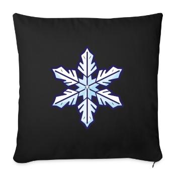 Icône de flocon de neige d’hiver - Housse de coussin décorative 45 x 45 cm - noir - Devant