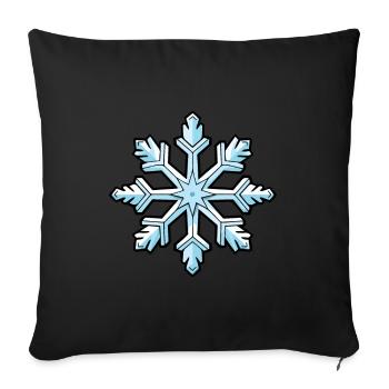 Flocon De Neige, Hiver, Neige - Housse de coussin décorative 45 x 45 cm - noir - Devant