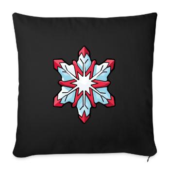Flocon De Neige, Hiver, Neige - Housse de coussin décorative 45 x 45 cm - noir - Devant
