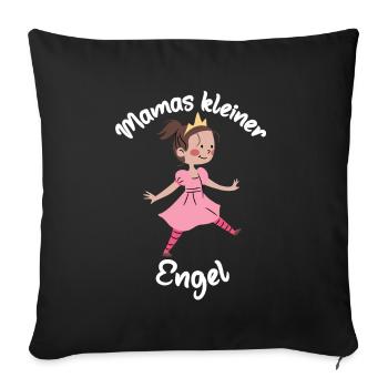 Mamas kleiner Engel Mädchen Engel Tochter Mama - Sofakissenbezug 45 x 45 cm - Schwarz - Vorne