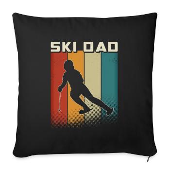 Retro Ski Dad Ski Papa - Sofa pillowcase 17,3'' x 17,3'' (45 x 45 cm) - black - Front
