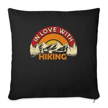 Wandern Wanderer In Love with Hiking Retro Wander - Sofakissenbezug 45 x 45 cm - Schwarz - Vorne