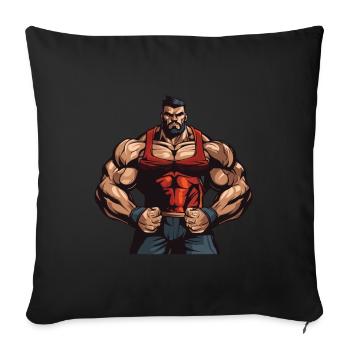 Bodybuilder Muscles Gym Workout - Sofa pillowcase 17,3'' x 17,3'' (45 x 45 cm) - black - Front