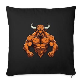 Bull Muscles Bête Musculation - Housse de coussin décorative 45 x 45 cm - noir - Devant