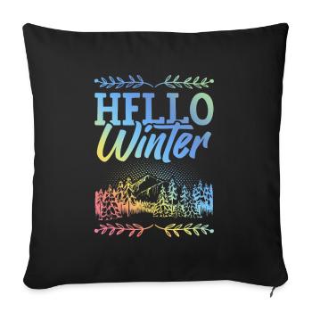Winter Spruch - Sofakissenbezug 45 x 45 cm - Schwarz - Vorne