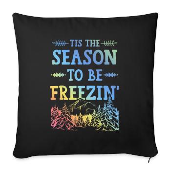 Hiver Saison Neige - Housse de coussin décorative 45 x 45 cm - noir - Devant