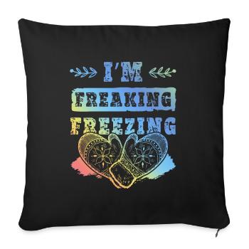 Cold Winter Saying - Sofa pillowcase 17,3'' x 17,3'' (45 x 45 cm) - black - Front