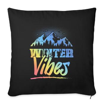 Ambiance hivernale - Housse de coussin décorative 45 x 45 cm - noir - Devant