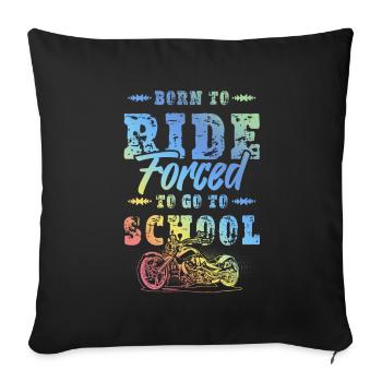 Moto Dicton École - Housse de coussin décorative 45 x 45 cm - noir - Devant