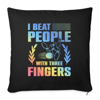 Dicton amusant de bowling - Housse de coussin décorative 45 x 45 cm - noir - Devant