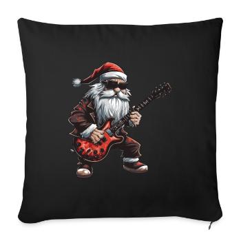Santa Claus Guitar Santa - Sofa pillowcase 17,3'' x 17,3'' (45 x 45 cm) - black - Front