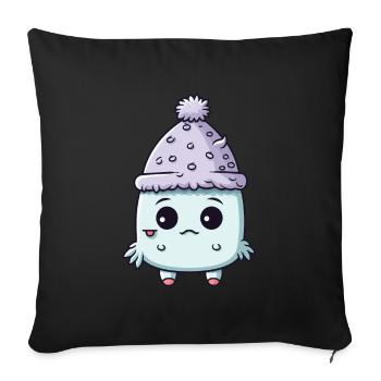 Esquimau Froid Comique Hiver - Housse de coussin décorative 45 x 45 cm - noir - Devant