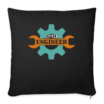 Little Engineer Boys Workshop Building and Crafting - Sofa pillowcase 17,3'' x 17,3'' (45 x 45 cm) - black - Front