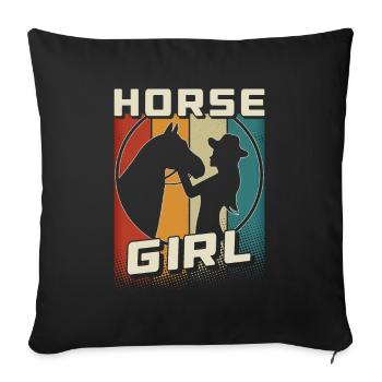 Horse Girl Horse Girl Horse Riding Rider - Sofa pillowcase 17,3'' x 17,3'' (45 x 45 cm) - black - Front