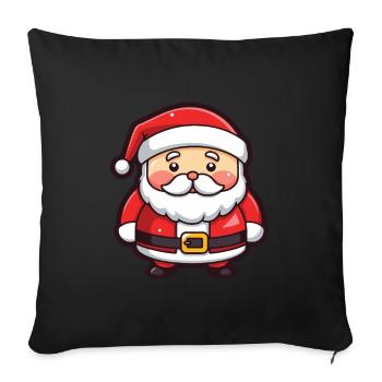 Père Noël drôle de Noël - Housse de coussin décorative 45 x 45 cm - noir - Devant