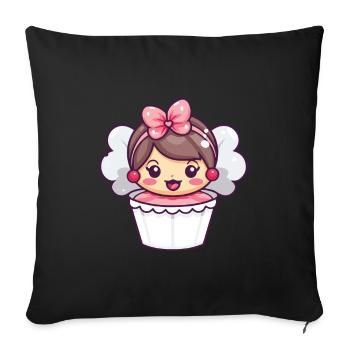 Baking Fairy Fairy Baking Cake - Sofa pillowcase 17,3'' x 17,3'' (45 x 45 cm) - black - Front