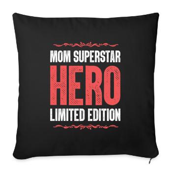 Beste Mom Mama Heldin Spruch Mutter - Sofakissenbezug 45 x 45 cm - Schwarz - Vorne