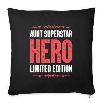 Best Aunt Heroine Saying - Sofa pillowcase 17,3'' x 17,3'' (45 x 45 cm) - black - Front