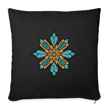Frost Symbol Schnee Stern Winter - Sofakissenbezug 45 x 45 cm - Schwarz - Vorne