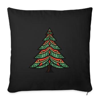Arbre de Noël Noël - Housse de coussin décorative 45 x 45 cm - noir - Devant