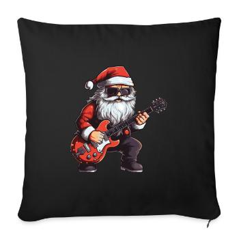 Santa Claus Guitar Santa - Sofa pillowcase 17,3'' x 17,3'' (45 x 45 cm) - black - Front