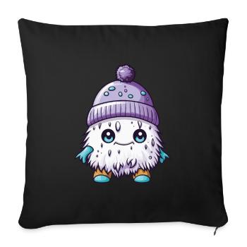 Winter Eskimo Comic Winterlich - Sofa pillowcase 17,3'' x 17,3'' (45 x 45 cm) - black - Front