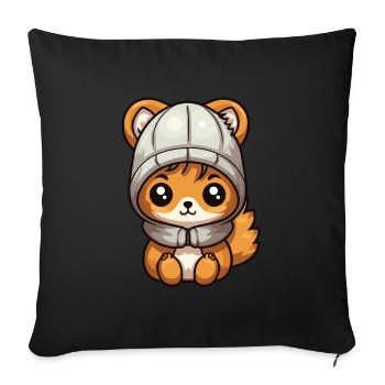 Squirrel Winter Animal Cute Comic - Sofa pillowcase 17,3'' x 17,3'' (45 x 45 cm) - black - Front