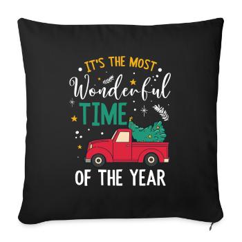It's The Most Wonderful Time Of The Year - Sofa pillowcase 17,3'' x 17,3'' (45 x 45 cm) - black - Front