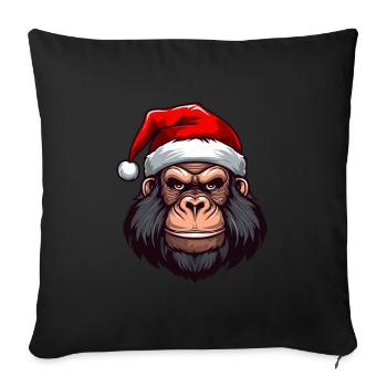 Gorilla Head Christmas Xmas - Sofa pillowcase 17,3'' x 17,3'' (45 x 45 cm) - black - Front