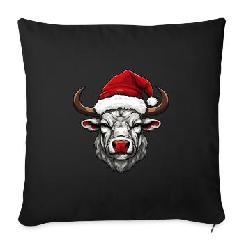 Bull Head Christmas Xmas - Sofa pillowcase 17,3'' x 17,3'' (45 x 45 cm) - black - Front